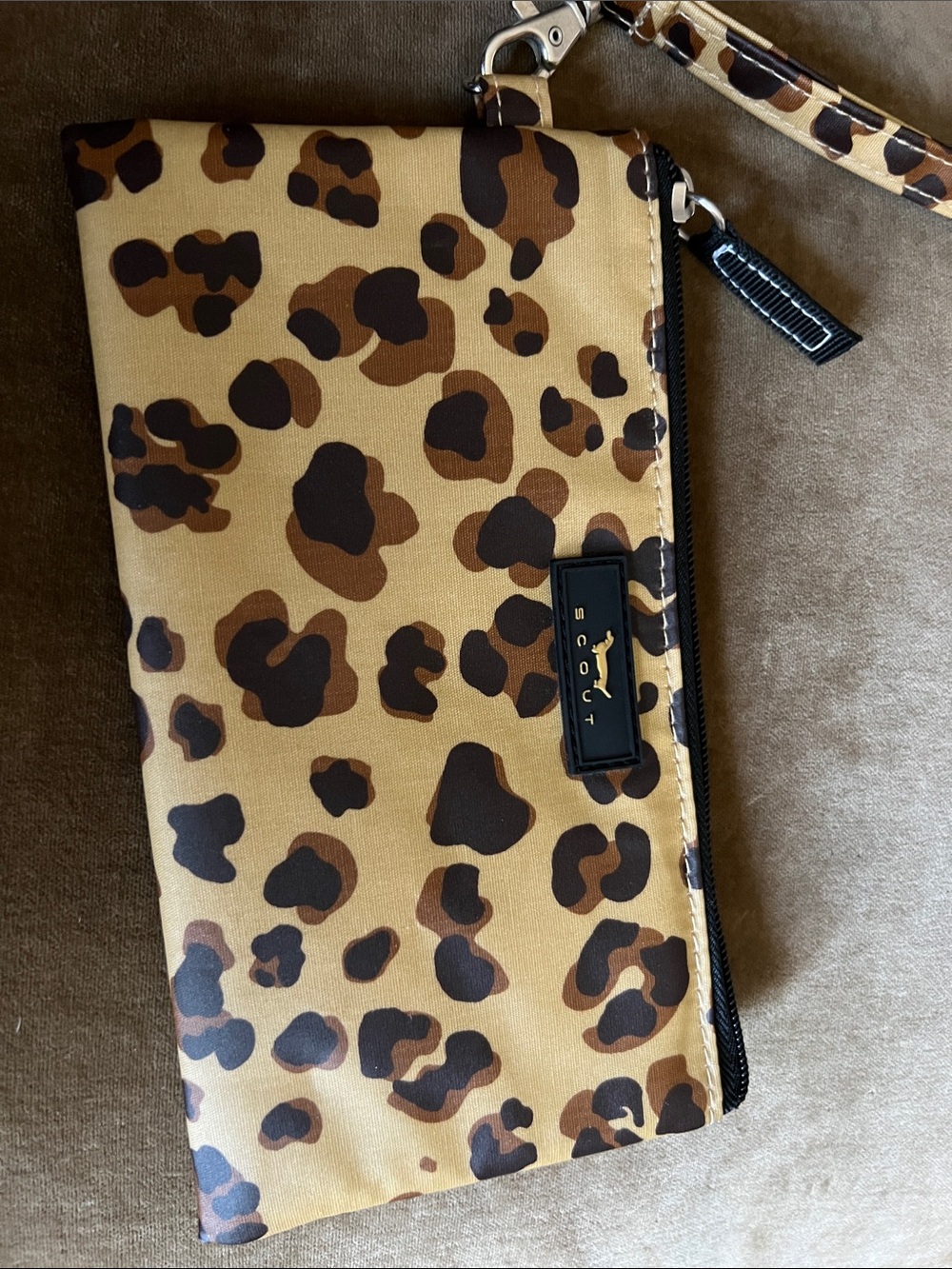 Scout Leopard Print Wristlet Clutch in Tan and Brown